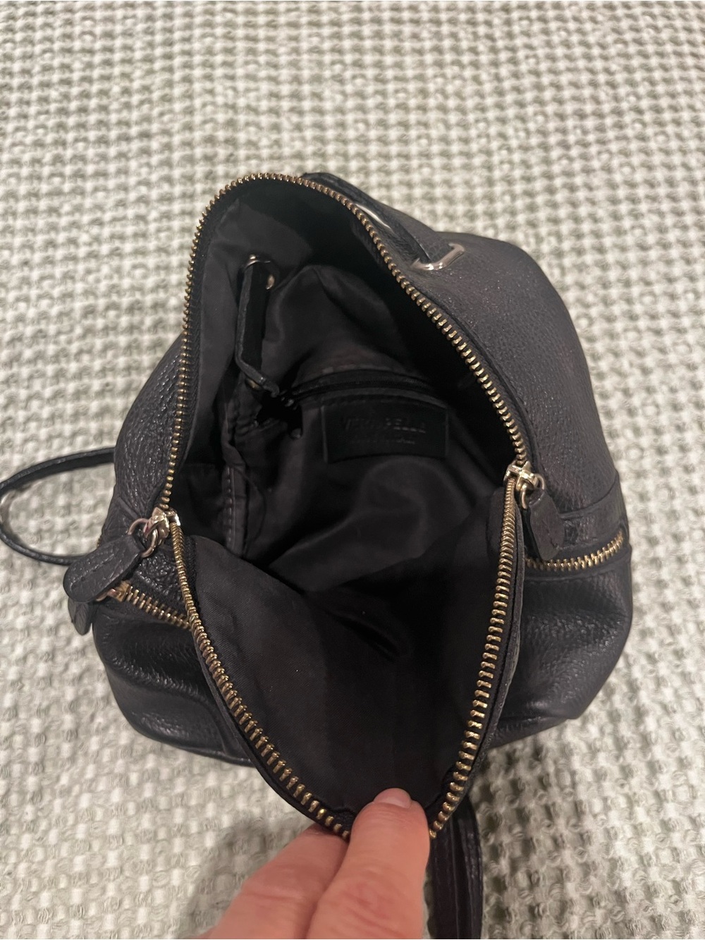 Made in Italy Mini Black Leather Backpack - Picture 3 of 5